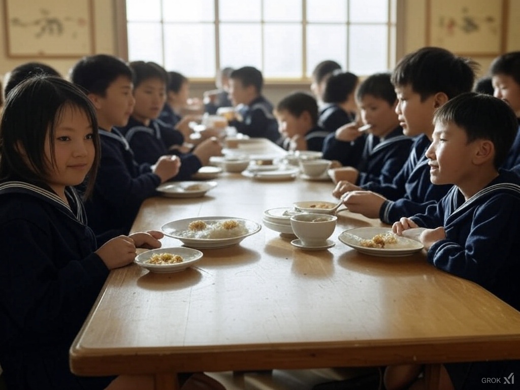 給食当番の画像